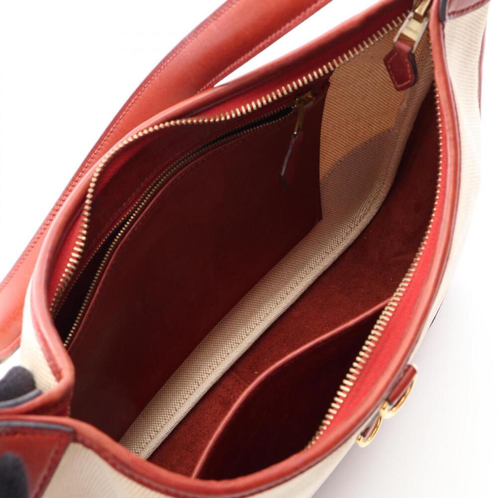 Hermes Trim 31 Shoulder Bag/Handbag, Leather, Toile H, Ivory/Burgundy, Women's. - Picture 3 of 15